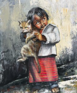 La petite mignonne au chat