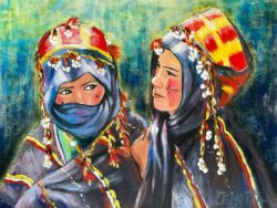 Les soeurs de couleur Peinture acrylique Hauteur : 650 mm - Largeur : 500 mm Tarif : 700 €