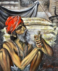 Les vapeurs velues d'ailleurs Peinture acrylique Hauteur : 650 mm - Largeur : 500 mm Tarif : 700 €