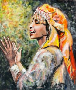 Le plaisir en chantant Peinture acrylique Hauteur : 650 mm - Largeur : 500 mm Tarif : 700 €